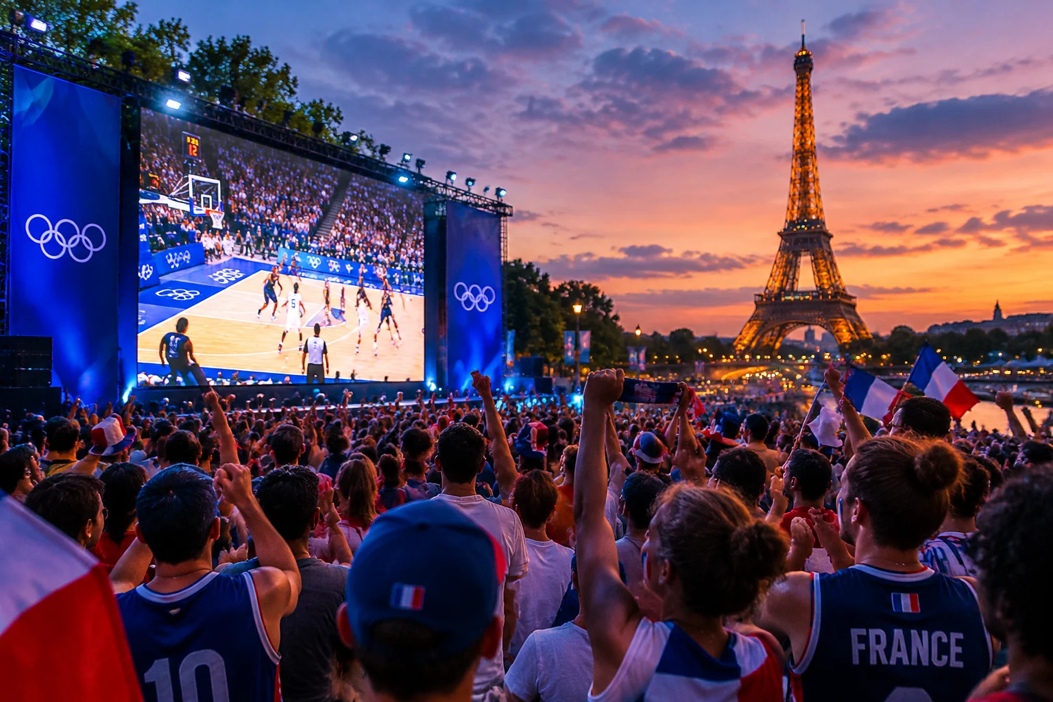 Fête publique des fans pour les Playoffs à Paris