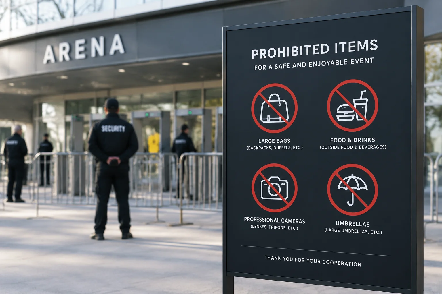 Restrictions de sécurité à l'Accor Arena